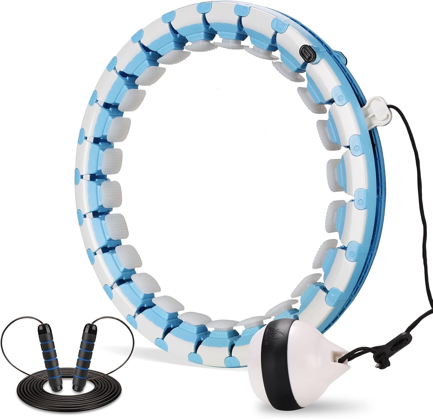 Weighted Fitness Hoops, Smart Exercise Hoops for Adults Weight Loss, Sections Detachable Hoop and Weight Adjustable Ball for Adults and Kids Exercise